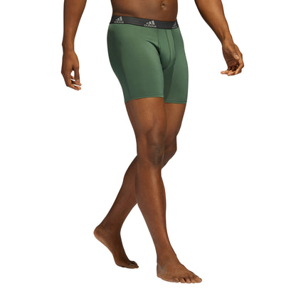 adidas Microfiber, Performance Boxer Briefs Underwear Pack for Men, Green Oxide/Grey/Pulse Blue/P, Small