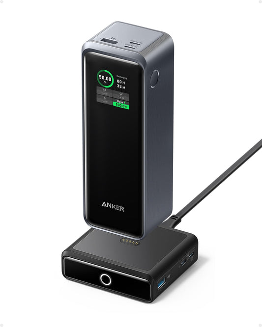 Anker Prime Power Bank, 27,650mAh 3-Port 250W Portable Charger for Travel, TSA-Approved, Smart App, for MacBook Pro/Air, iPhone 16/15/14 Series, Samsung, Laptops, and More