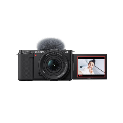 Sony Alpha ZV-E10 - APS-C Interchangeable Lens Mirrorless Vlog Camera Kit - Black, ZVE10KB