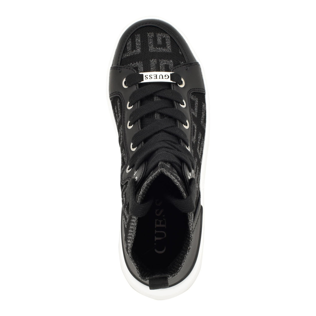 Guess Women's MANNEN Sneaker, Black 001, 9