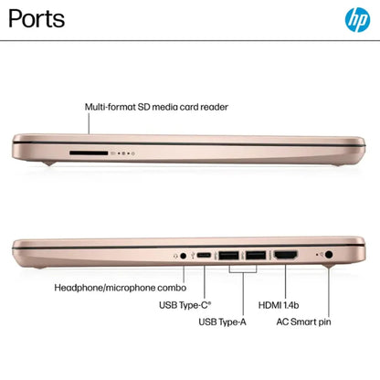 HP Rose Gold Ultrabook Laptop with Microsoft Office 365, Intel 2-Core CPU, 1.1TB Storage (1TB OneDrive and 64GB SSD), 8GB RAM, Windows 11, No Mouse