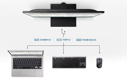 SAMSUNG FT45 Series 24-Inch FHD 1080p Computer Monitor, 75Hz, IPS Panel, HDMI, DisplayPort, USB Hub, Height Adjustable Stand, 3 Yr WRNTY (LF24T454FQNXGO),Black