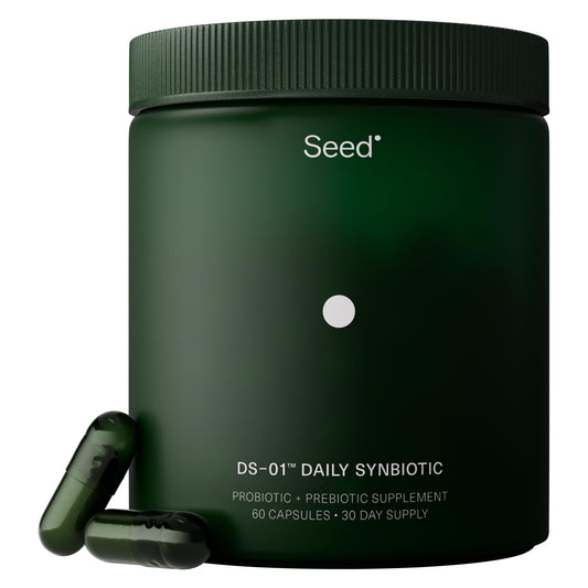 Seed DS-01 Daily Synbiotic - Prebiotic and Probiotic for Women & Men - Digestive Health, Gut Health, Immune Support, Bloating & Constipation Relief - Vegan & Shelf-Stable - 60 Capsules (30-Day Supply)