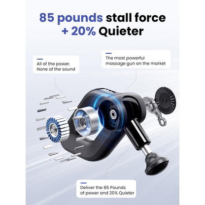 BOB AND BRAD D6 Pro Plus Massage Gun with Heat, Deep Tissue Percussion with 16mm Amplitude, Professional Muscle Massager Gun for Athletes, Quiet Electric Handheld Massager, FSA and HSA Eligible