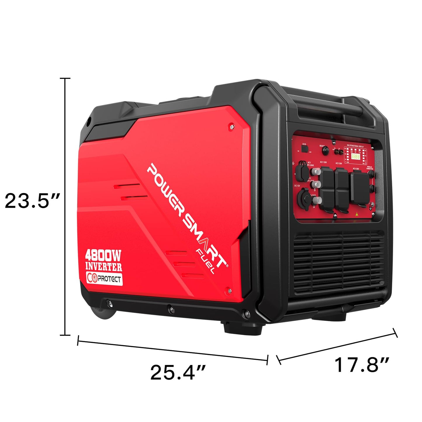 PowerSmart 4800-Watt Portable Inverter Generator with Wheels Handle Kit, CO Sensor, Quiet, RV-Ready, HB5046C