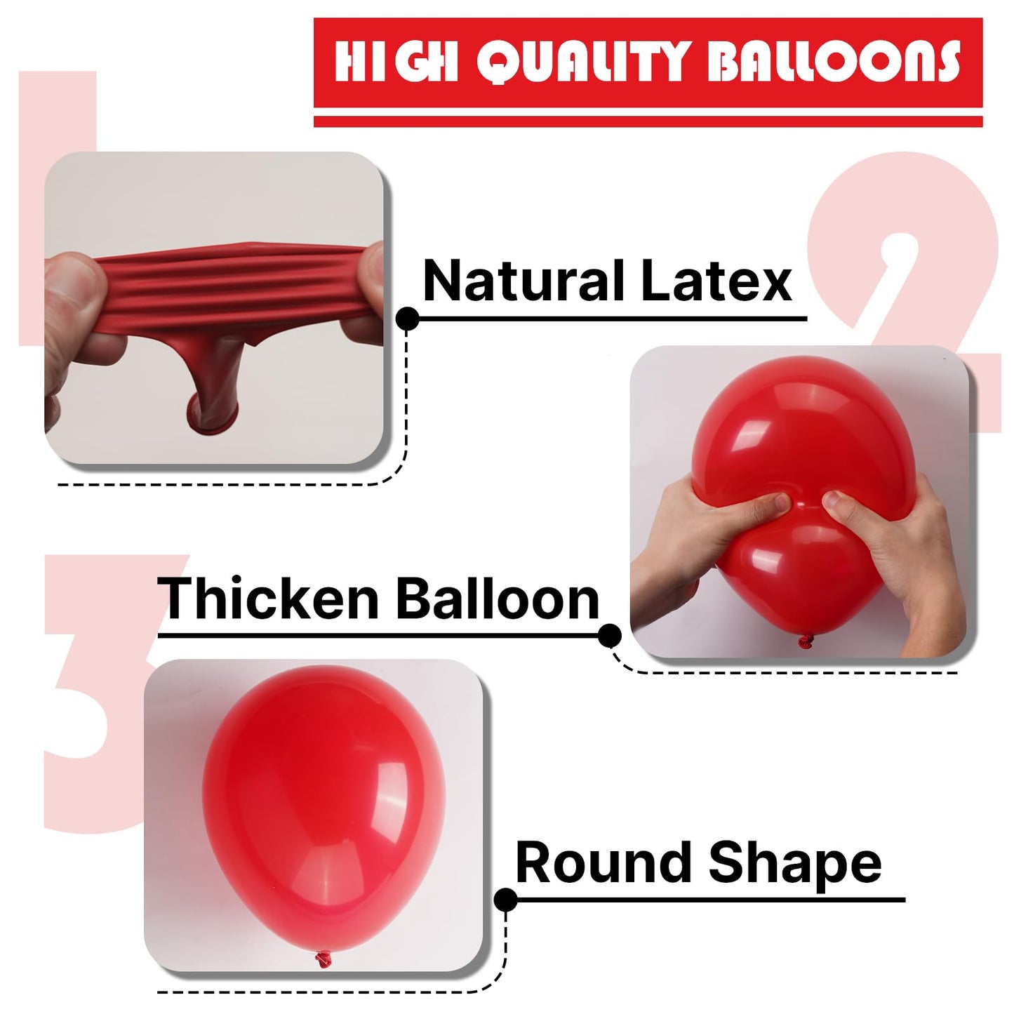 PartyWoo Red Balloons 140 pcs Different Sizes of 18 12 10 5 Inch Red Balloon Arch Kit Garland for Birthday Graduation Bachelorette Citizenship Anniversary Cherry Casino Theme Party Decorations Red-Y57