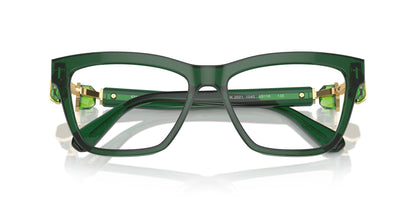 Swarovski SK2021 Prescription Eyewear Frames, Transparent Green/Demo Lens, 55 mm