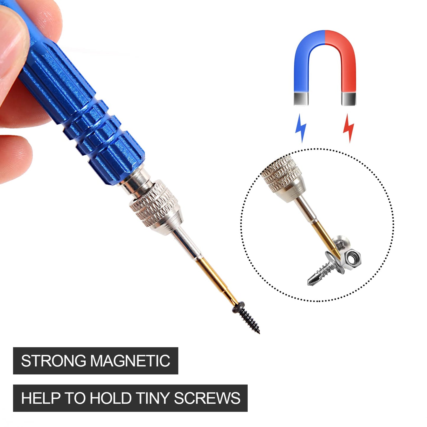 YANPLS Small Watch Eyeglass Screwdriver Set， Micro Precision Eyeglass Repair Screwdriver Kit Small Screwdriver Set for Electronics、Sunglasses、Jewelry（blue）