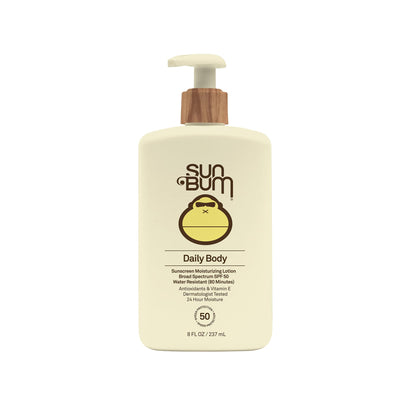 Sun Bum Daily SPF 50 Sunscreen Body Lotion - Broad Spectrum Moisturizing Sunscreen with Vitamin E - Vegan and Hawaii 104 Act Compliant (Without Octinoxate & Oxybenzone) - Dermatologist Tested - 8 oz