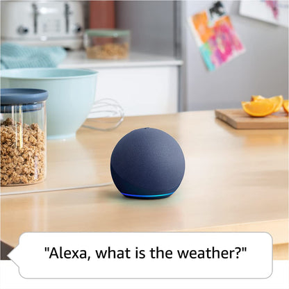 Amazon Echo Dot (newest model), With bigger vibrant sound, helpful routines and Alexa, Deep Sea Blue