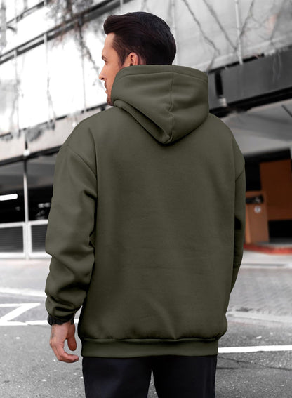 JMIERR Fall Sweatshirts for Mens Comfy Simple Plain Drawstring Hoodies Collar Fleece Long Sleeve with Pockets Hooded Pullovers Casual Loose Fit Shirts Cotton Sweater, US43(L), Green