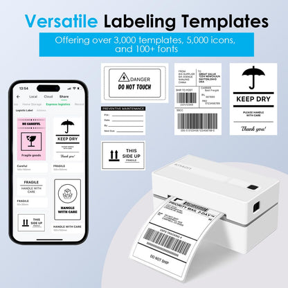 KNAON Bluetooth Thermal Shipping Label Printer, 4x6 Wireless Thermal Address Label Printer for Small Bussiness, Compatible with iPhone,Android,Windows,Mac,Chromebook –Works with eBay Shopify USPS&More