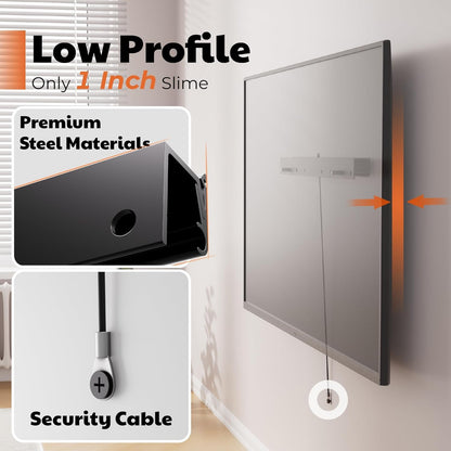 AENTGIU Studless TV Wall Mount, Heavy Duty Drywall TV Bracket Hanger for 26-55 inch Flat Screen TVs, No Stud, NO Drill, No Anchors, Easy Install with All Hardware Included