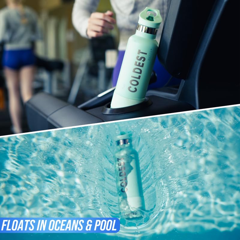 Coldest Insulated Water Bottle with Straw Lid - Stainless Steel Metal Insulated Bottle for Men & Women (Purple Ombré Glitter, 40 oz)