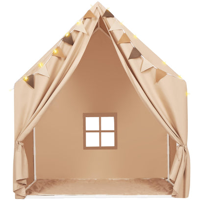 MORITECK Kids Play Tent with Padded Mat & Star LED Lights for Ages 4-8-10 Year Old Girls Boys, Large Cute Indoor Play Room House Tent for Toddler Children