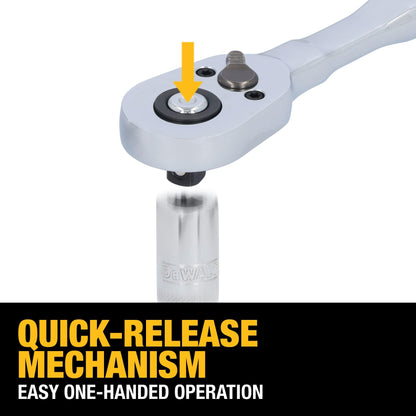 DEWALT 142 Piece Mechanics Tool Set, 1/4 Inch and 3/8 Inch Drive, SAE and Metric (DWMT45425)