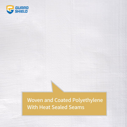 GUARD SHIELD White Tarps Heavy Duty Waterproof 10x12 Feet Large Thick Tarp Cover 12mil