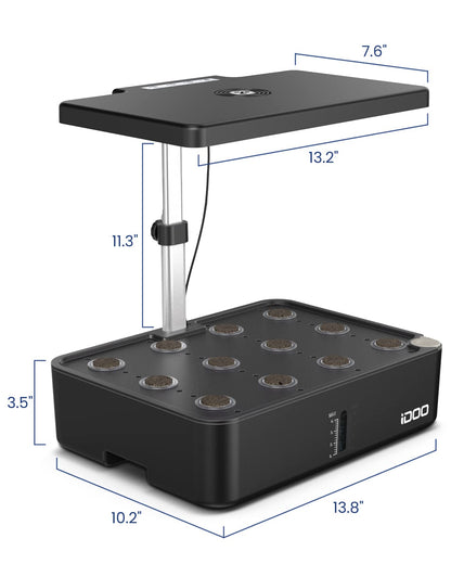 iDOO Hydroponics Growing System Kit 12Pods, Fathers Day Dad Gifts, Herb Garden Indoor with LED Grow Light, Gifts for Mom, Built-in Fan, Auto-Timer, Adjustable Height Up to 11.3" for Home, Office