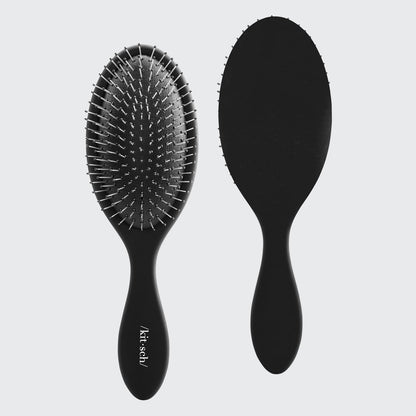 Kitsch Detangler Hair Brush for Wet and Dry Hair, Curly or Straight Hair, Detangling Brush with Flexible Hairbrush Bristles, Hair brushes for Women & Men, Adults & Kids, for Shower & Travel - Black