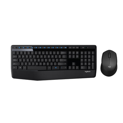 Logitech MK345 Wireless Combo Full-Sized Keyboard with Palm Rest and Comfortable Right-Handed Mouse, 2.4 GHz Wireless USB Receiver, Compatible with PC, Laptop,Black