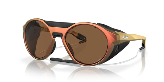 Oakley Men's Oo9440 Clifden Round Sunglasses, Matte Red Gold Colorshift/Prizm Bronze, 54 mm