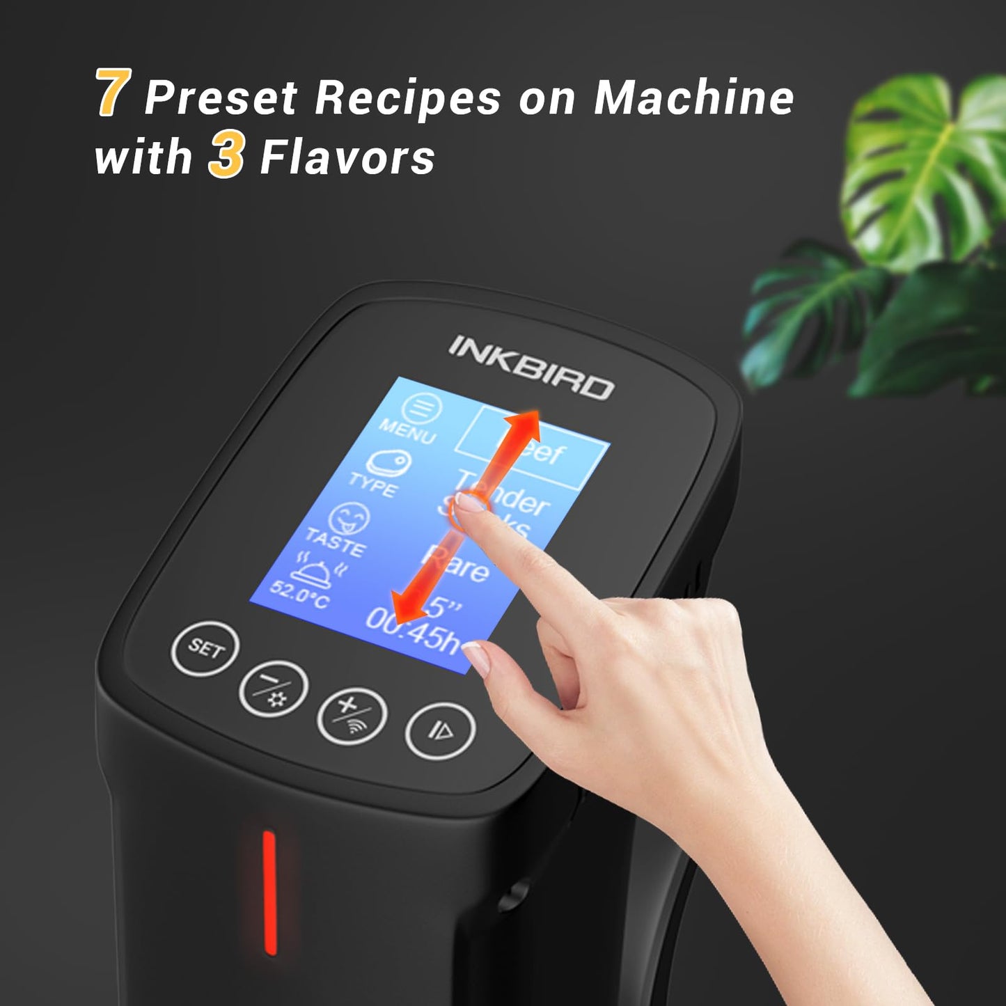INKBIRD WIFI Sous Vide Cooker ISV-100W, 1000 Watts Sous Vide Machine Immersion Circulator with 14 Preset Recipes on APP & Calibration Function, Thermal Immersion, Fast-Heating with Timer