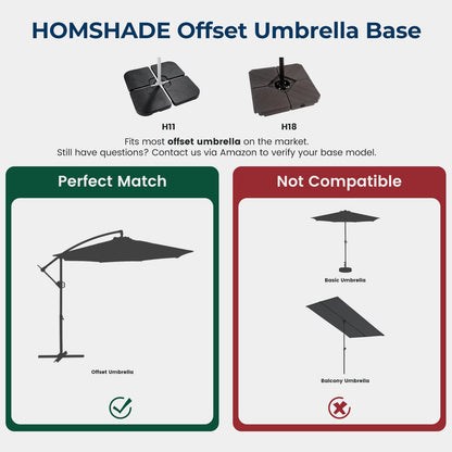 HOMSHADE 10ft Offset Patio Umbrella - Offset Hanging Cantilever Patio Outdoor Market Umbrella UPF50+ UV Protection with Easy Tilt Adjustment and Crank for Pool Deck and Garden(Red)