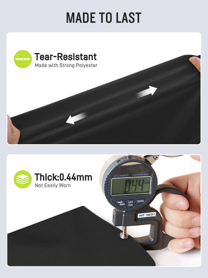 SaphiRose Hooded Rain Poncho Waterproof Raincoat Jacket for Men Women Adults (Black)