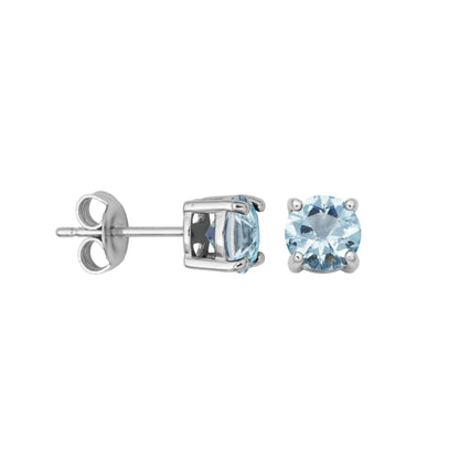 Amazon Essentials Sterling Silver Round Birthstone Stud Earrings