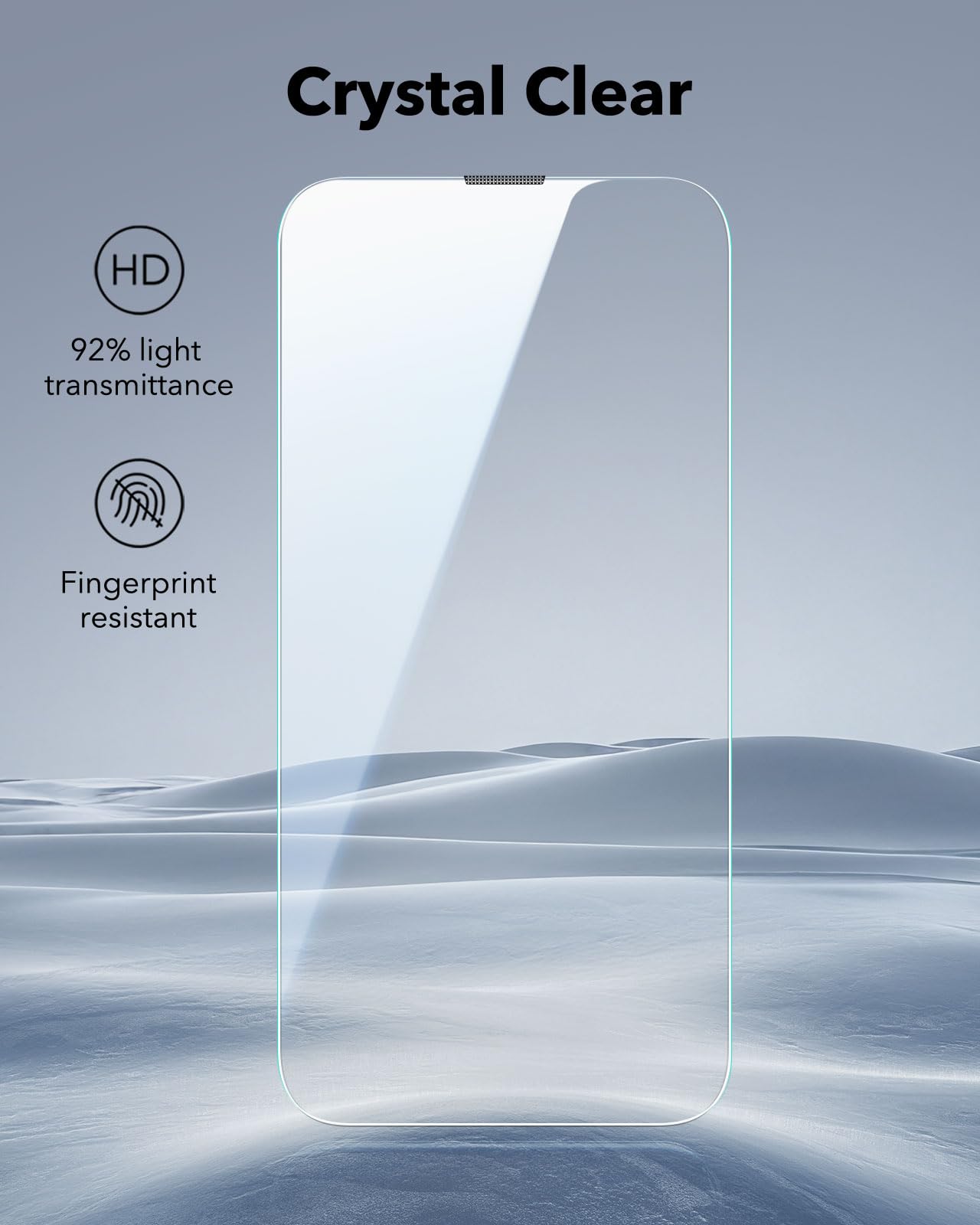 ESR 3 Pack for iPhone 16e/ iPhone 14/ iPhone 13/13 Pro Screen Protector, Military Grade Shatterproof, 9H Hardness, Tempered Glass with UltraFit Tray