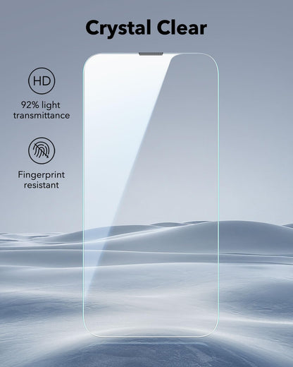 ESR 3 Pack for iPhone 16e/ iPhone 14/ iPhone 13/13 Pro Screen Protector, Military Grade Shatterproof, 9H Hardness, Tempered Glass with UltraFit Tray