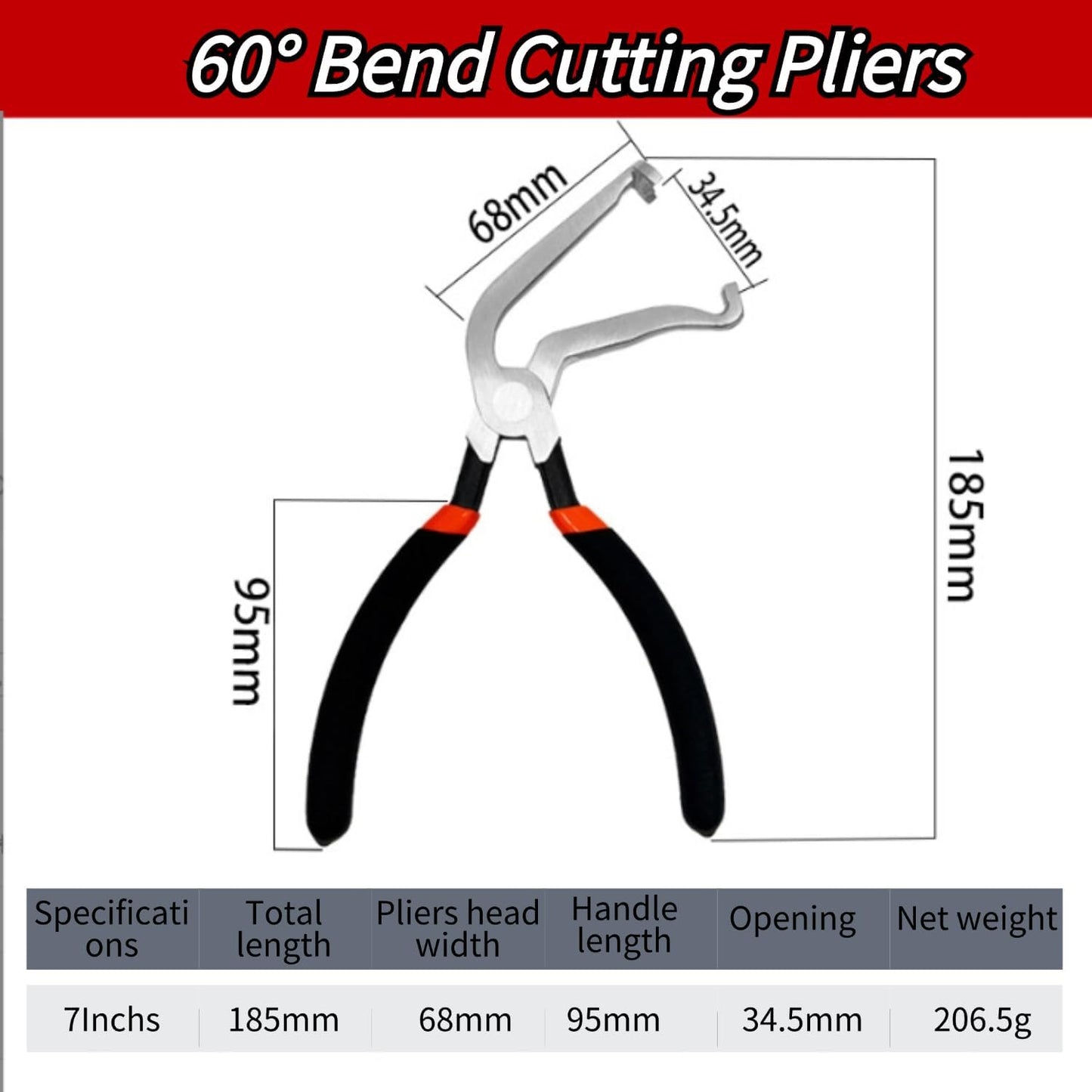 Electrical Disconnect Pliers,Electrical Connector Pliers for Cars,Fuel Line Petrol Clip Pipe Pliers, Automotive Hose Disconnect Tools for Push Tab Style Plugs (1*Black60°+1*Black straight)