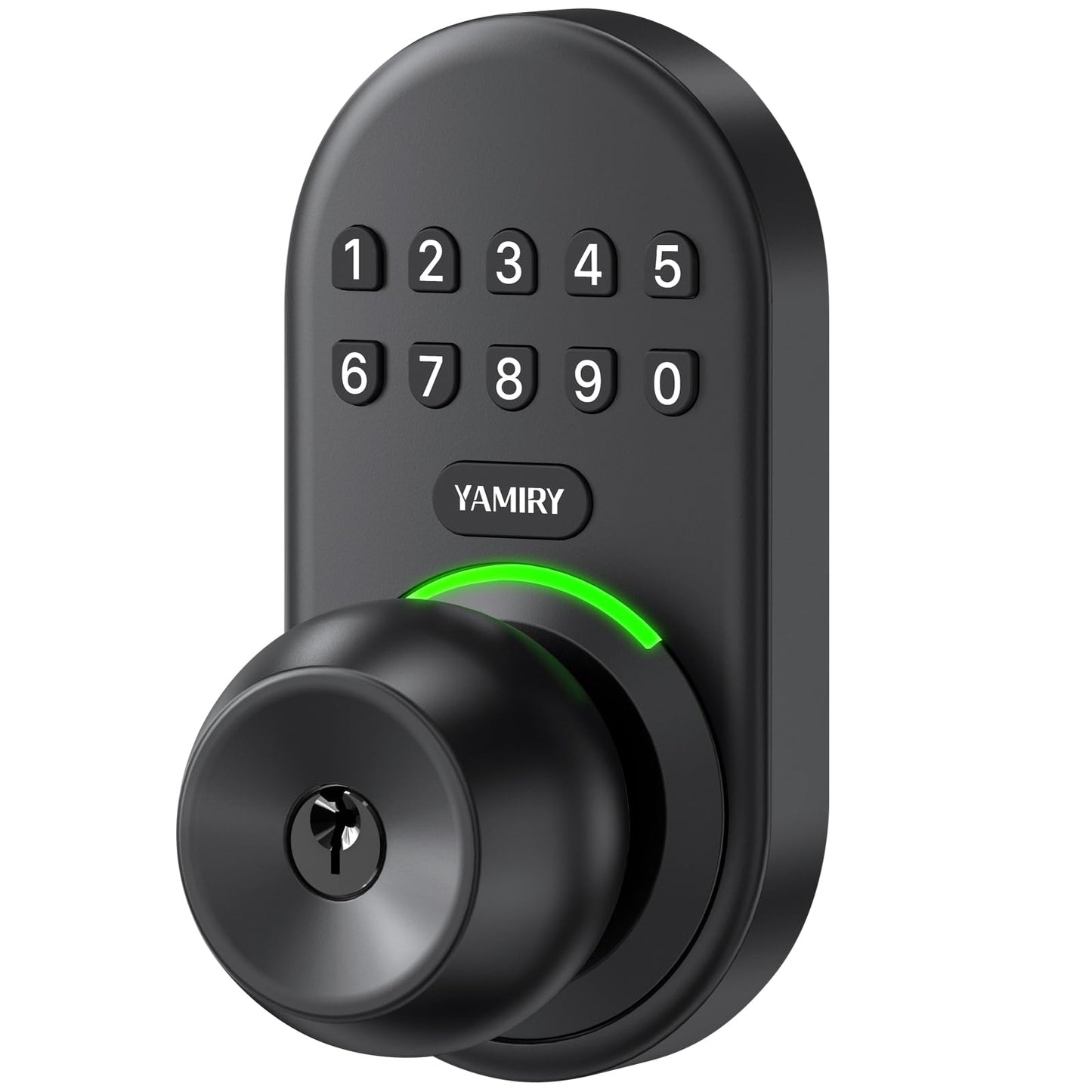 Keypad Smart Door Knob Lock, Yamiry Keyless Entry Digital Lock with Handle, Electronic Code Knob for Front Door, Easy Installation