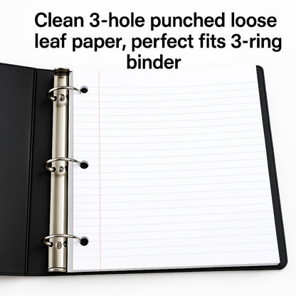 WritePads Notebook Paper College Ruled Loose Leaf Paper, Standard 8"x10-1/2",3 Hole Punched Binder Paper For 3 Ring Binder,150 Sheets/Pack, 4 Pack, White, MADE IN USA