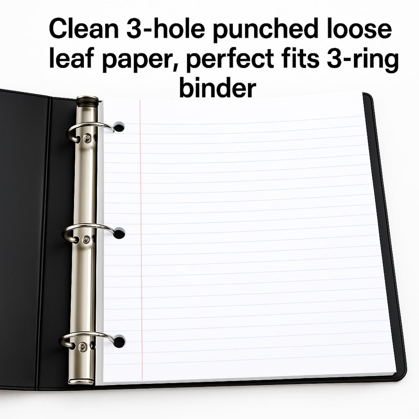 WritePads Notebook Paper College Ruled Loose Leaf Paper, Standard 8"x10-1/2",3 Hole Punched Binder Paper For 3 Ring Binder,150 Sheets/Pack, 4 Pack, White, MADE IN USA