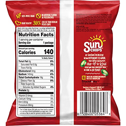 SunChips Multigrain Snacks, Variety Pack, 1 Ounce (Pack of 40)