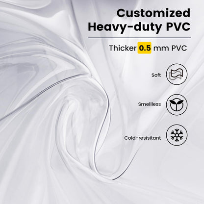 Vorspack Clear Backpack Heavy Duty PVC Transparent Backpack with Reinforced Strap Stitches & Large Capacity for College Workplace Security - Black