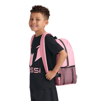 Messi Boys' Lifestyle Backpack Girls, Bookbag with Pockets & Adjustable Straps, Pink/Black, One Size