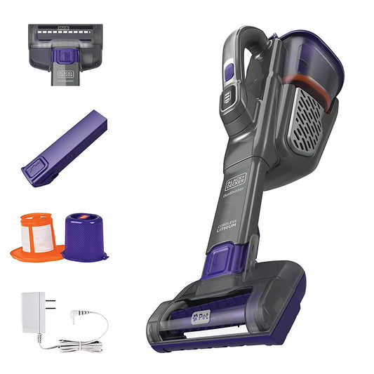 BLACK+DECKER dustbuster furbuster AdvancedClean+ Cordless Pet Handheld Vacuum, Home, Pet and Car Vacuum (HHVK515JP07)