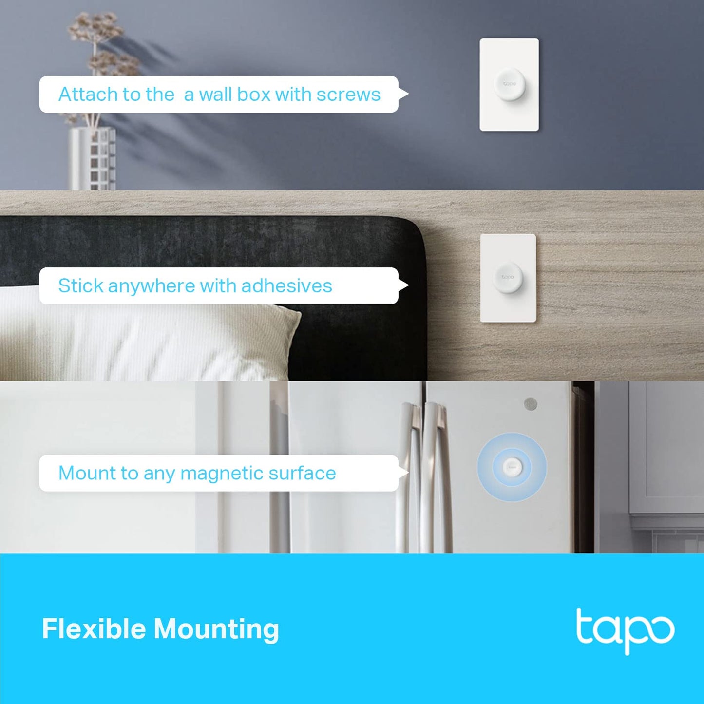 TP-Link Tapo Smart Button | Wireless Remote Dimmer Switch | 3-Way Control | Tap & Rotate | Tapo HUB Required | 1+ Year Battery Life