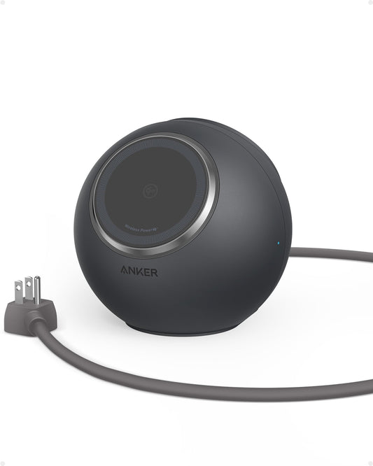 Anker MagGo Magnetic Charging Station, Qi2 Certified 15W Ultra-Fast MagSafe Wireless Charger for iPhone 15/14/13, 8-in-1 Power Strip with 3 AC and 4 USB Desktop Charger for MacBook and More