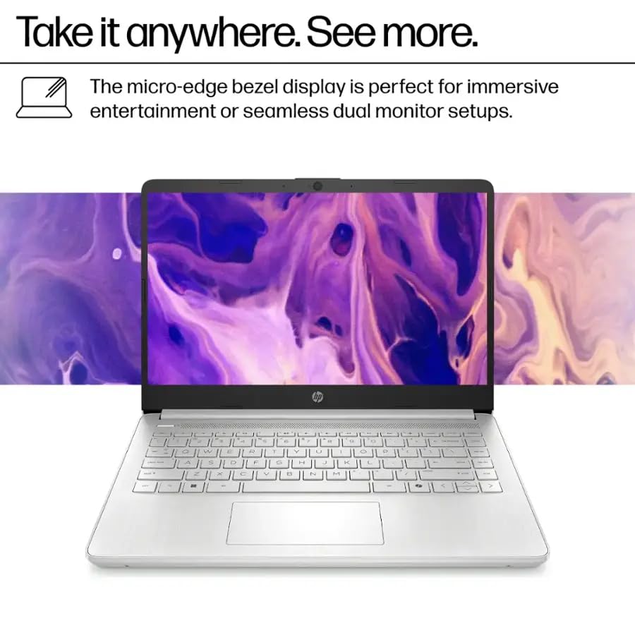 HP 2025 14 inch HD Laptop, Office Pro Lifetime License, Intel Processor N150, 16 GB RAM, 384 GB Storage(128GB UFS+256GB MSD), Copilot AI, Wi-Fi 6, Lightweight, Windows 11 Pro, w/Accessories