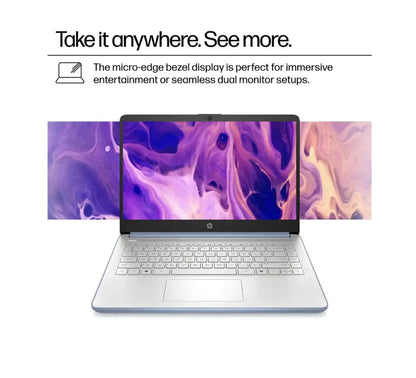 HP 14 Ultra-Light Laptop for Student & Home (14" LED Display, 1-Year Office 365, Intel 4-Core N150 (>N4120), 4GB RAM, 256GB Storage), Long Battery Life, Fast Charge, Webcam, Win 11 S, 2025, Blue