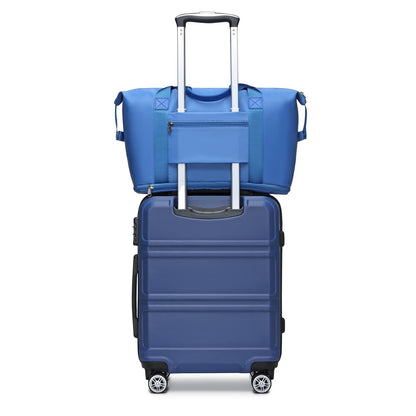 Kono Luggage Set 4 Piece Carry On Hardside Luggage with TSA Lock Spinner Wheels Carry On Suitcase Navy