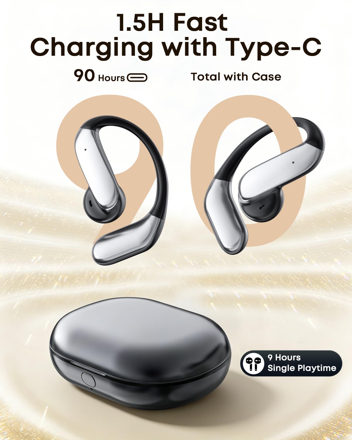 GNZUQ Translation Earbuds, Ai Translation Earbuds Real Time, Translation Earbuds with 174 Languages & 90H Playtime, Bluetooth 6.1, Clear Mic, Wireless Earbuds for Business, Travel & Meetings