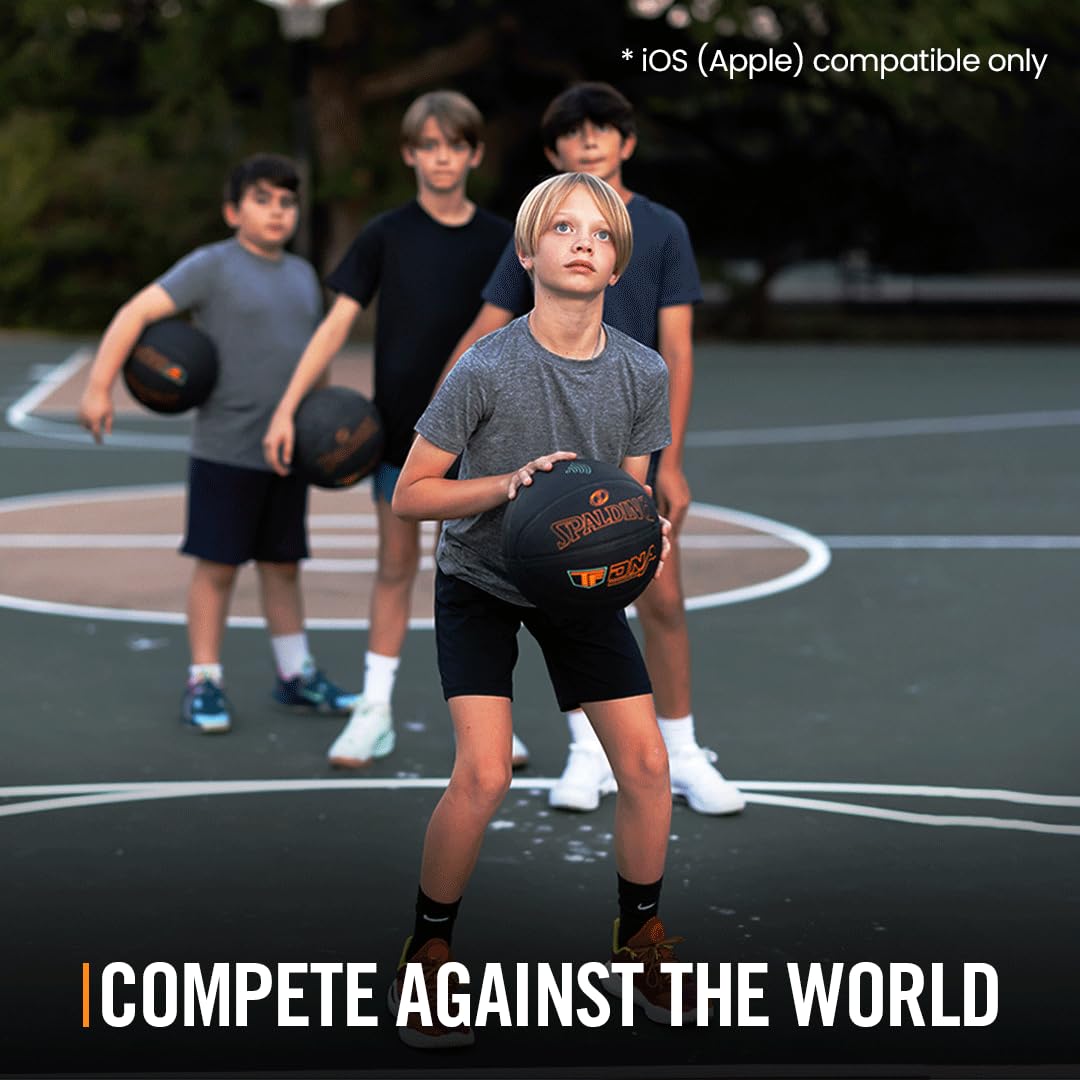 Spalding TF DNA Smart Basketball + 1 Yr App Subscription Bundle I iOS Compatible Only I All Surface Material