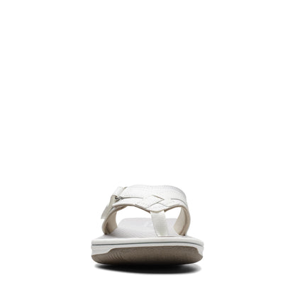 Clarks Women's Breeze Sea Flip-Flop, New White Synthetic, 6