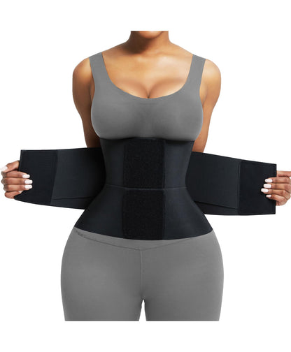 FeelinGirl Corset Perspiring Workout Waist Trainer Corset Trimmer Belt for Women Tummy Control Black M