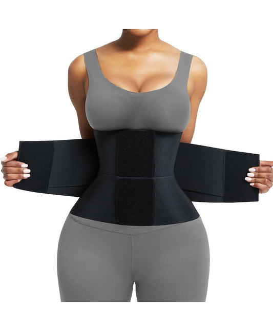 FeelinGirl Corset Perspiring Workout Waist Trainer Corset Trimmer Belt for Women Tummy Control Black M