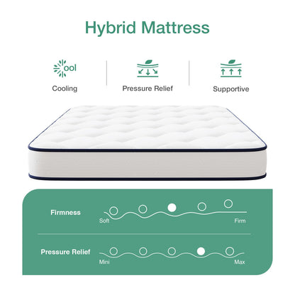 Novilla 6 Inch Twin Mattress,for Spine Support & Cooling Comfort - Twin Bed Mattress,Adaptive Foam Layer with Medium Firm- CertiPUR-US Certified for Youth/Guest Rooms,White